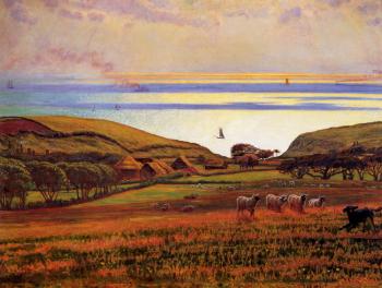 威廉 霍爾曼 亨特 Fairlight Downs Sunlight on the Sea 威廉 霍爾曼 亨特 Fairlight Downs Sunlight on the Sea